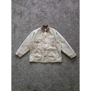 Vintage Carhartt Faded Brown Chore Jacket Size L Blanket Lined